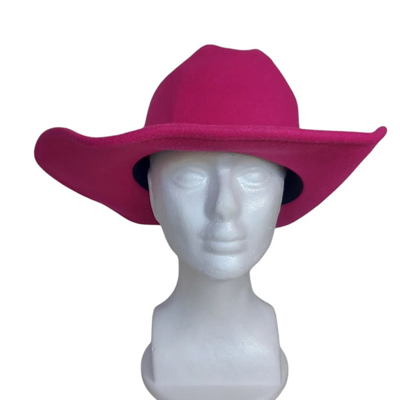 Fuschia‎ Bright Western Hat pearl trimmed hat band wide brim main image 5